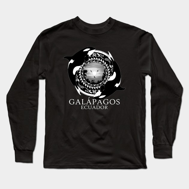 Orca Killer Whales Ecuador Galápagos Long Sleeve T-Shirt by NicGrayTees